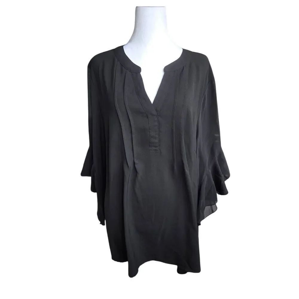 Scomchic Women's Size 3X Black Polyester Blouse